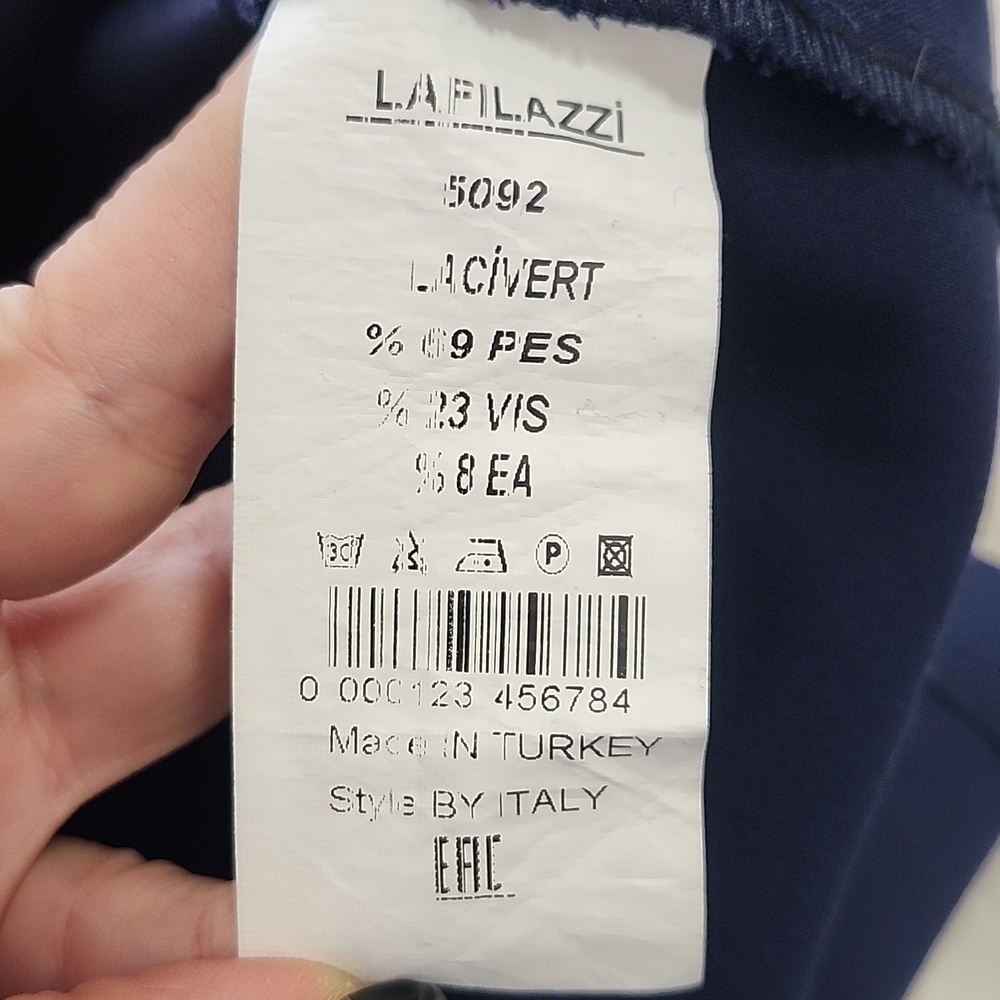 LAFILAZZI OF ITALY NAVY BLUE & WHITE ALINE DRESS SIZE 36 (XSMALL) $MSRP 260 - Picture 13 of 16